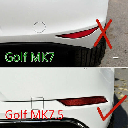 1 Pair Black Rear Bumper Spoiler Fog Light Covers for VW Golf (2016-2019)
