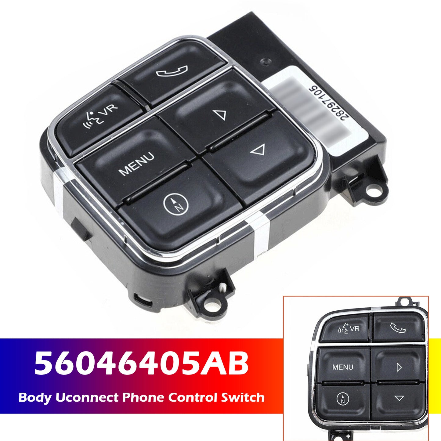 Uconnect Phone Control Switch for Jeep Wrangler JK (2012–2018)