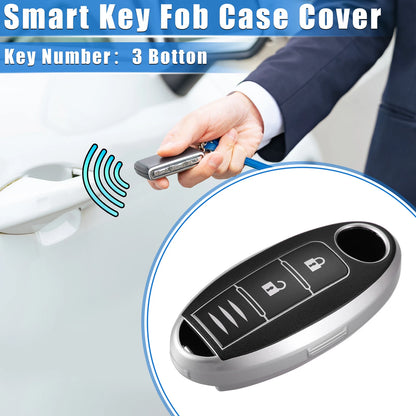 3 Button Key Fob Cover for Nissan Serena, X-Trail (2016–2023) TPU Black