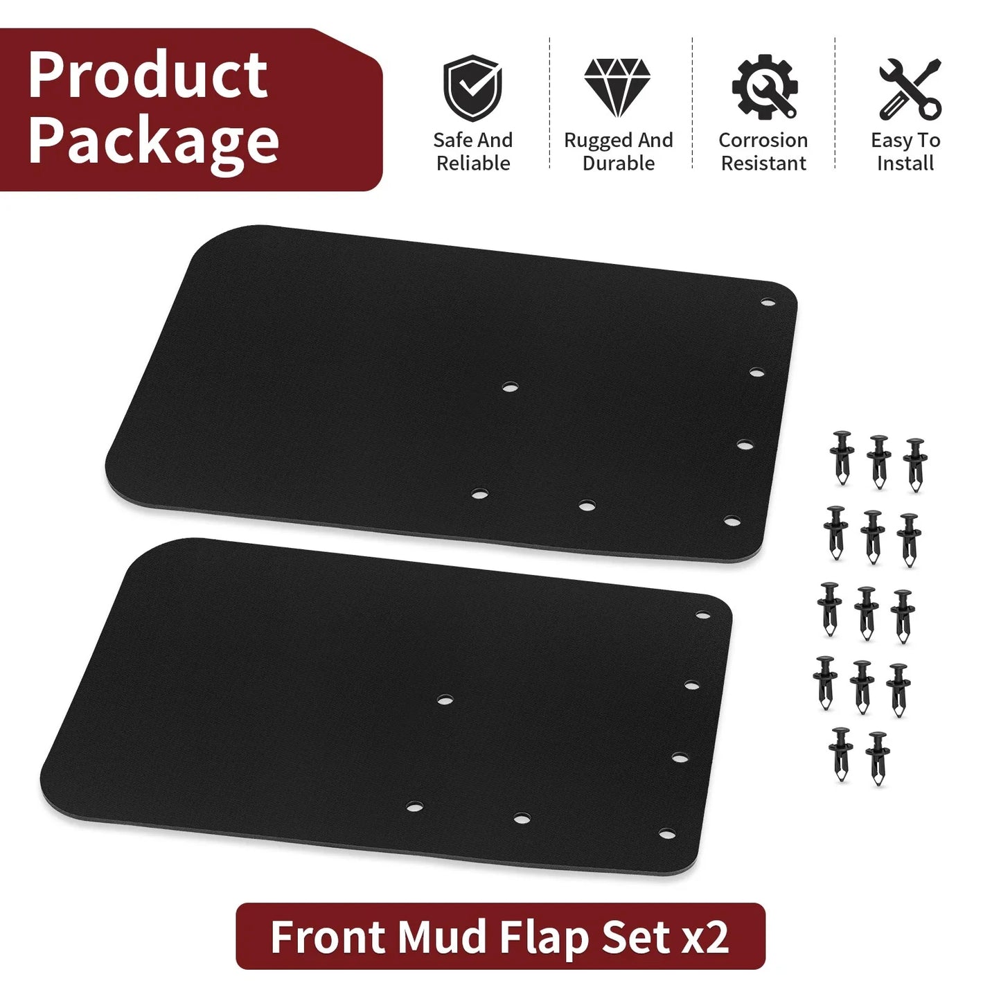 Front Mud Flap Set for Kawasaki Teryx KRX 1000 ES KRF1000 (2020–2024)