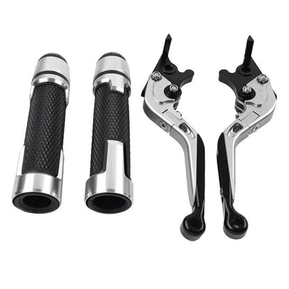 Silver Extendable Brake Clutch Levers Grips Set for Kawasaki ZX14R (2006-2023)
