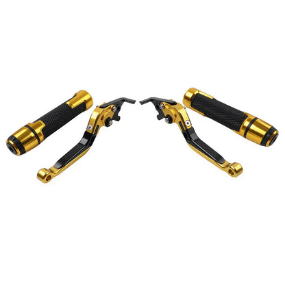 Gold Extendable Brake Clutch Lever Grip Set for Yamaha YZF R1 R6 (2004-2023)
