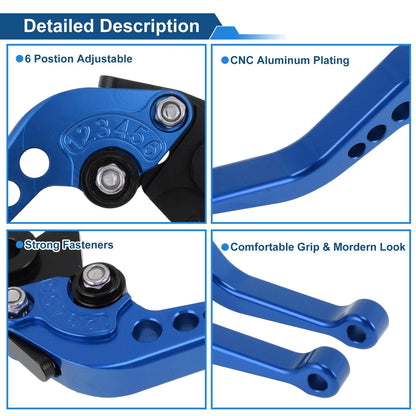 Adjustable Short Brake Clutch Levers for Suzuki GSX-8R (2023–2025) - Blue