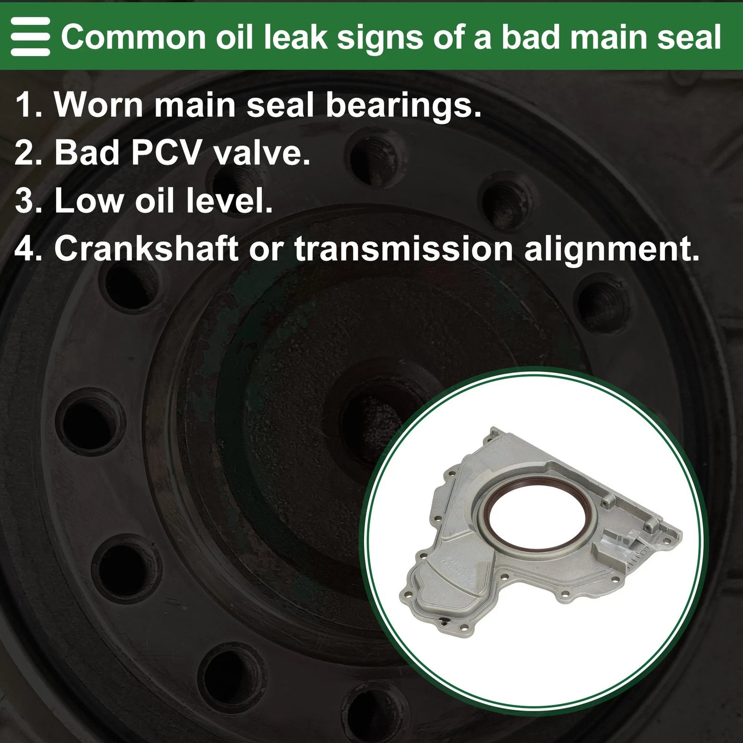 Rear Crankshaft Oil Seal with Flange for Land Rover Range Rover (2016–2021)