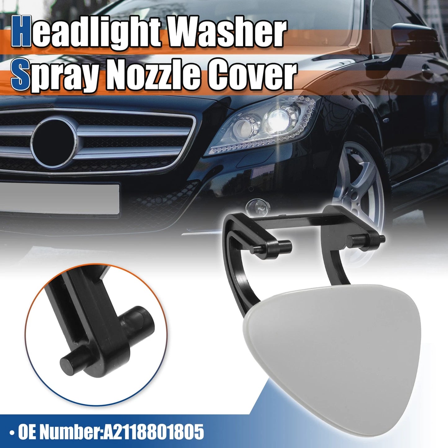 Front Right Headlight Washer Spray Nozzle No.A2118801805 for Mercedes-Benz (2003–2011)