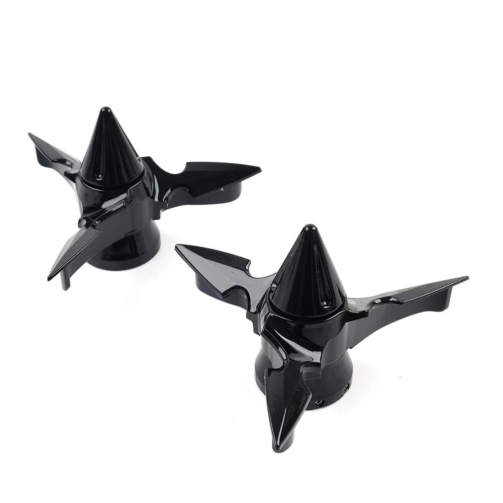 Spun Blade Spinning Front Axle Cap Nut Covers for Harley Softail Dyna