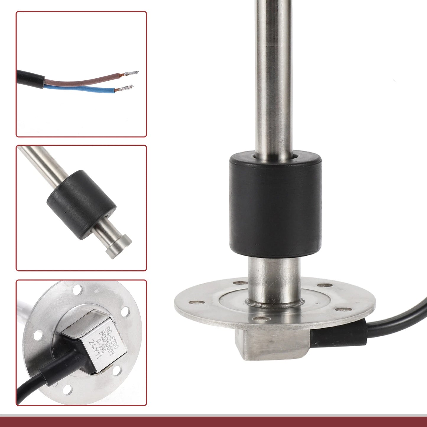 Fuel Sending Unit and Gauge Kit 0-190ohm 200mm for Boat Car Truck