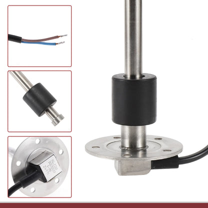 Fuel Sending Unit and Gauge Kit 0-190ohm 200mm for Boat Car Truck