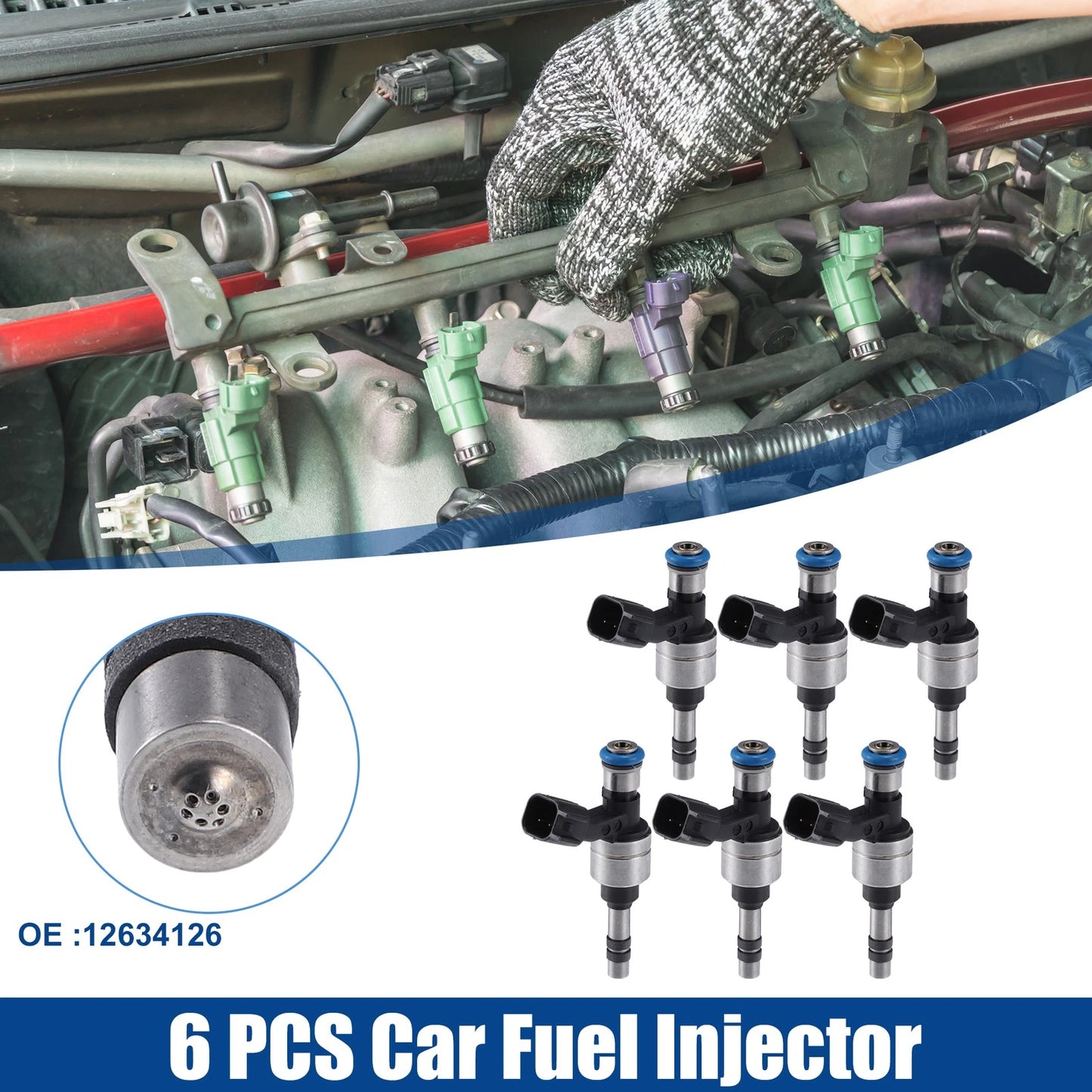 6X Fuel Injector Nozzle 12634126 for Chevrolet Colorado 3.6L (2015–2016)