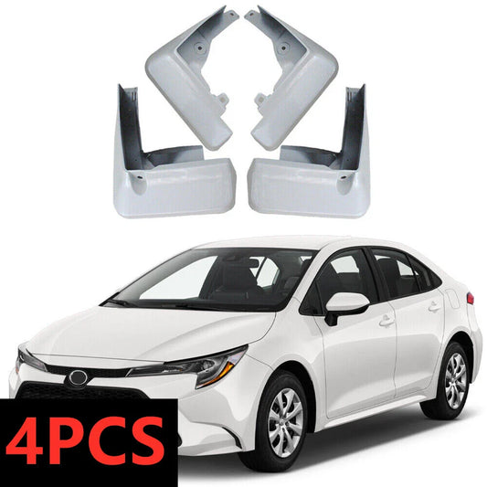 4x Pearl White Fender Mud Flaps Splash Guard for Toyota Corolla (2020–2023)