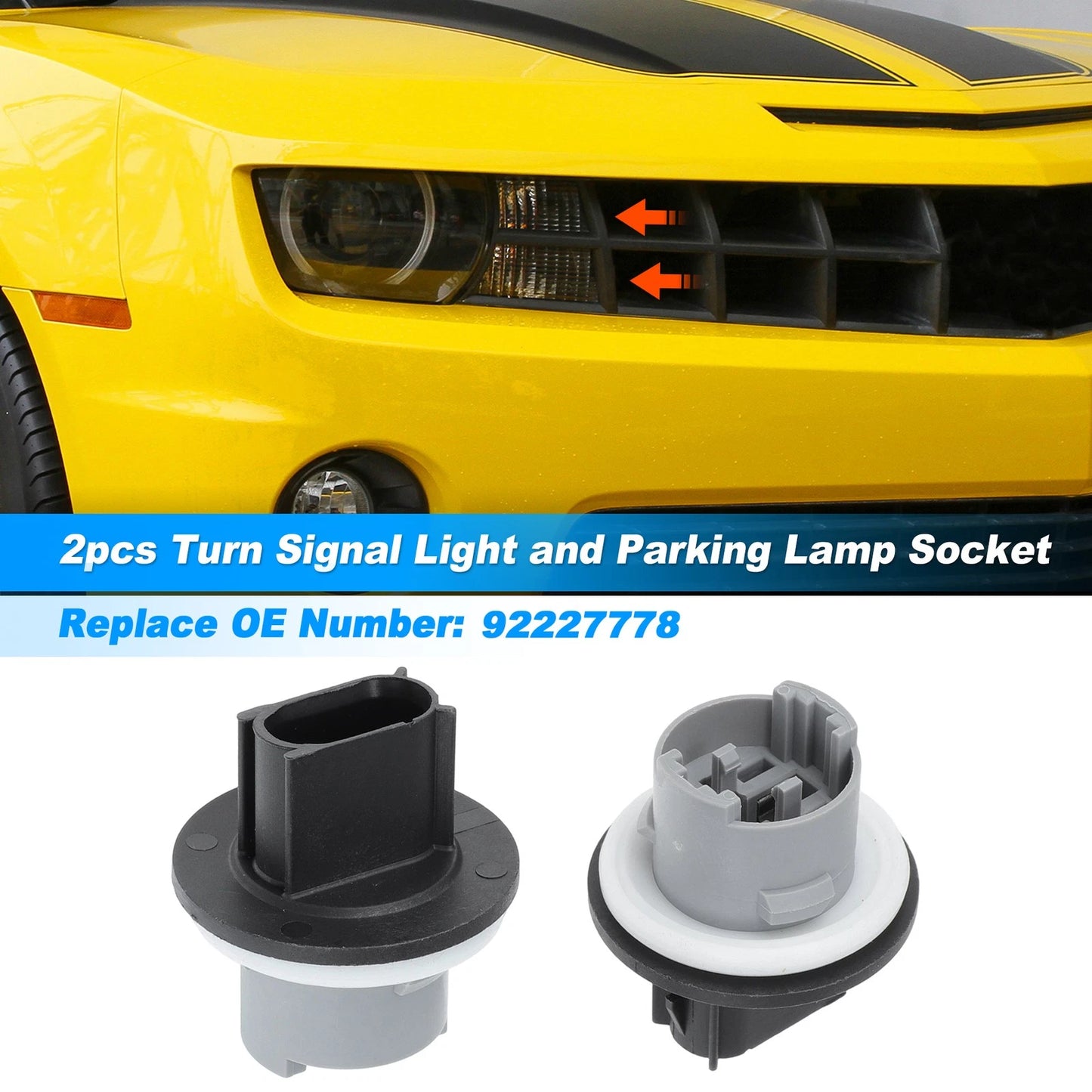 2X Turn Signal Light & Parking Lamp Socket for Chevrolet Camaro (2010–2015)