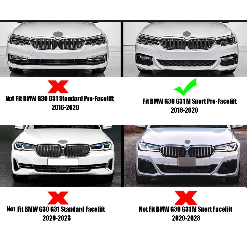 Front Bumper Fog Light Eyelid Cover for BMW 5 Series (2016–2020)