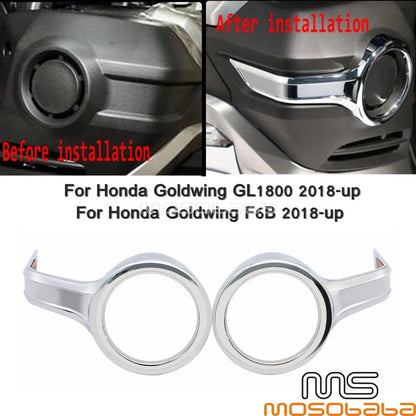 2.5" Chrome Fog Light Trim Ring for Honda Goldwing F6B GL1800 (2013-2017)