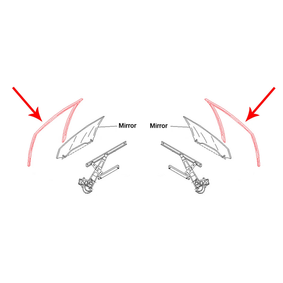 Front Door Window Glass Run Channel Set for Honda Fit/Jazz GD1/GD3/GD4 2001-2008