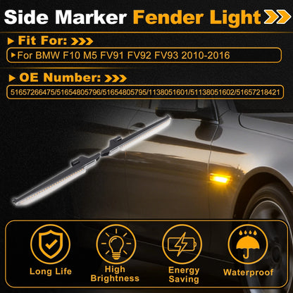 Set of 2 Side Marker Fender Lights 51657266475 for BMW F10 M5 (2010–2016)