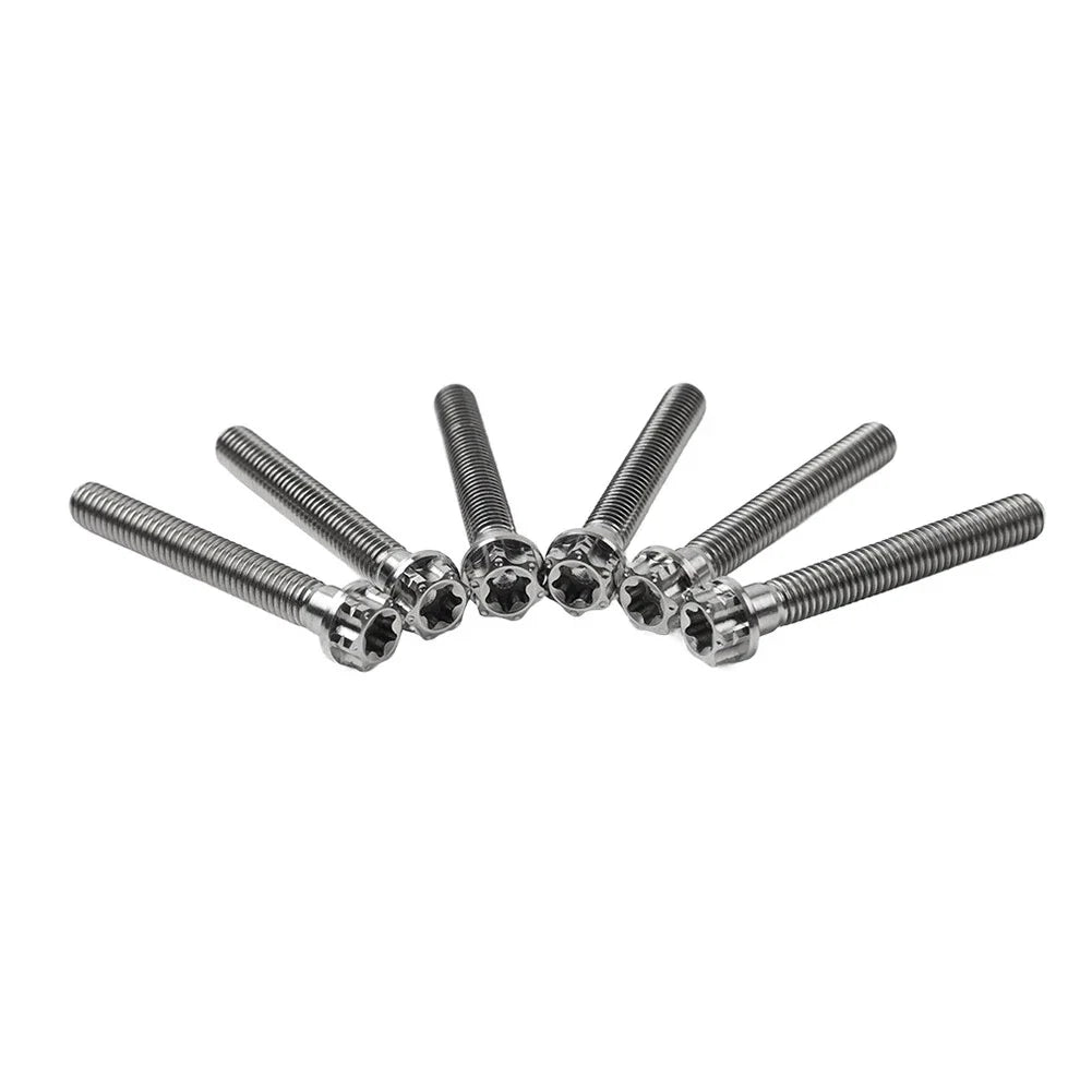 6pcs M8x50mm Titanium Torx Head Flange Screws for Motorcycle Bike