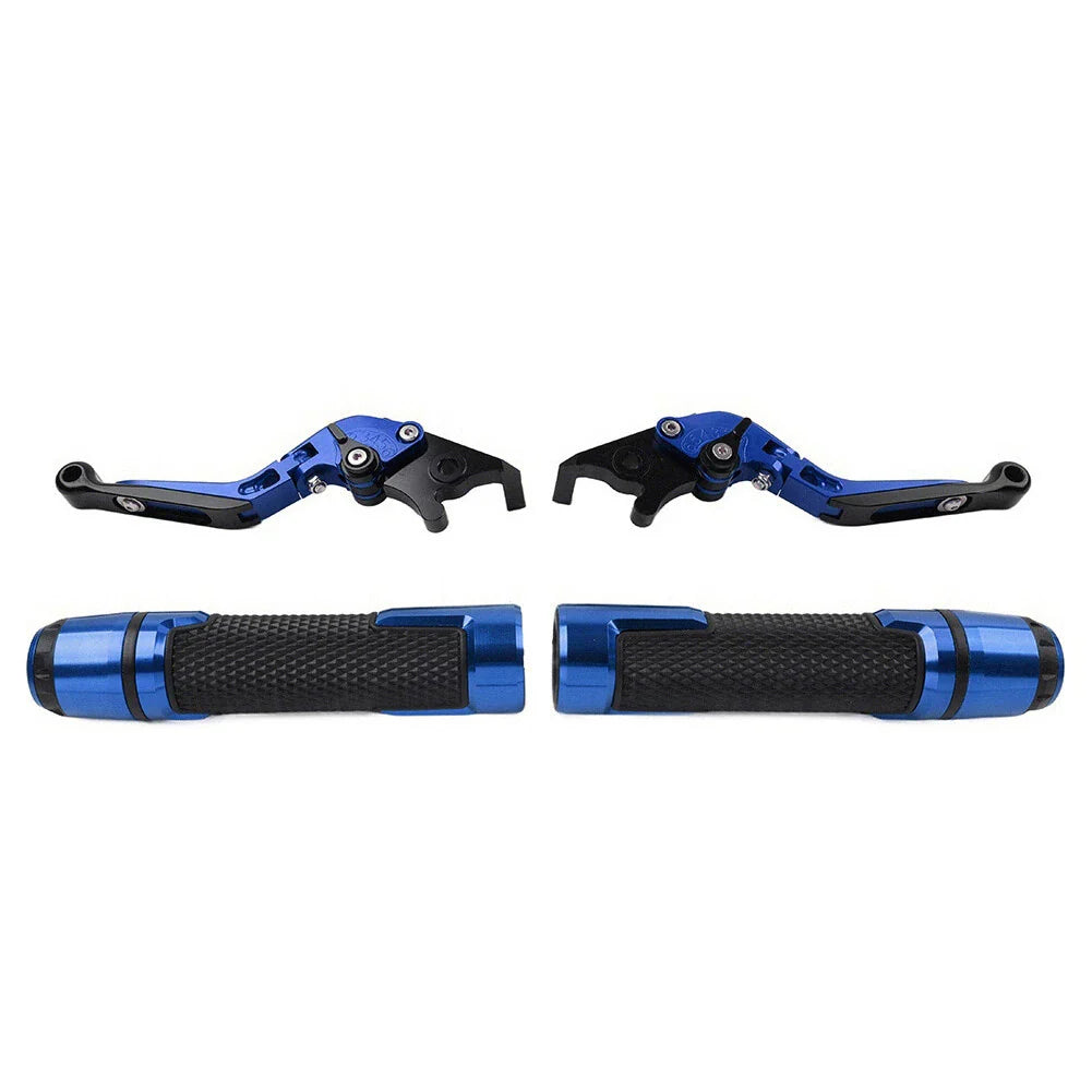 Blue Extendable Brake Clutch Levers Grip Set for Yamaha YZF R3 R25 (2015-2023)