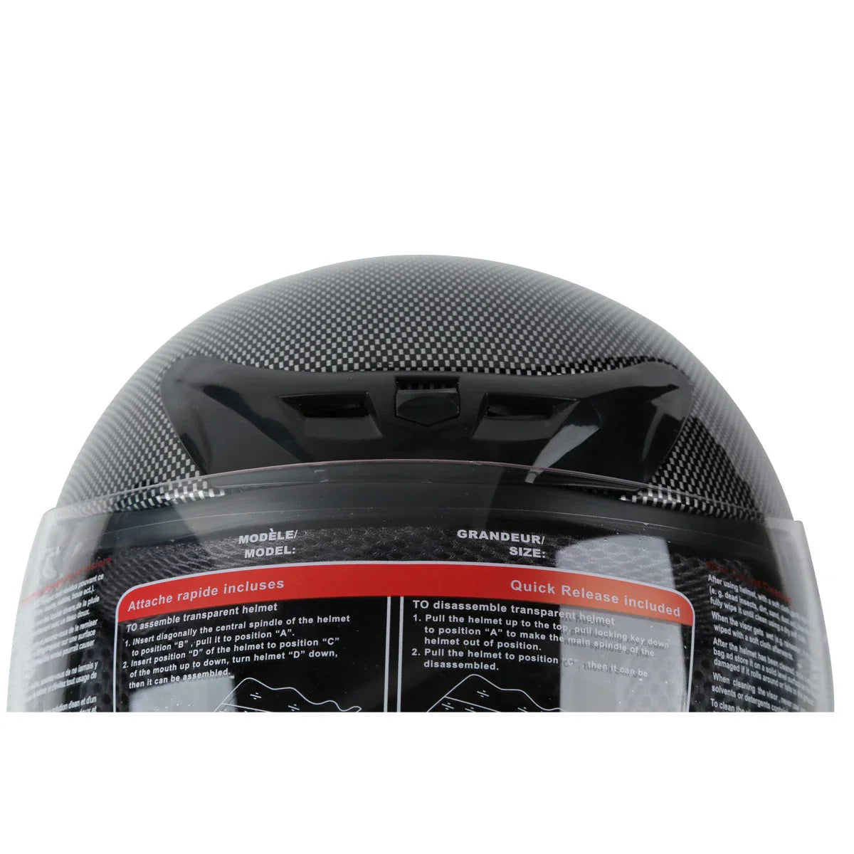 Carbon Fiber Black DOT Flip Up Full Face Motorcycle Helmet S M L XL