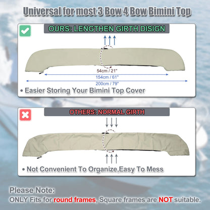 Bimini Top Storage Boot for Boat 73"-78" Width (3 Bow, 4 Bow)