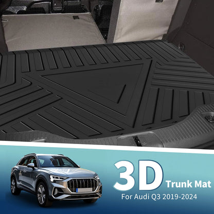 Flat Face Cargo Liner Rear Trunk Mat for Audi Q3 (2019–2024) TPE 1 Pc
