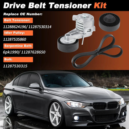 Kit Serpentine Belt Drive Tensioner Idler Pulley for BMW X3 X5 Z4 128i 325i