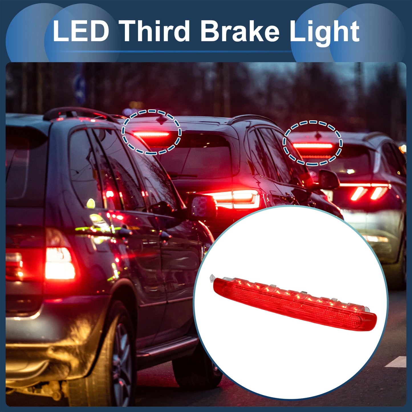 LED Third Brake Light for Seat Altea XL-Type 5P (2006–2015) Red Housing