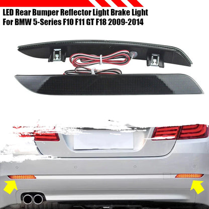 Smoke LED Rear Bumper Reflector Lights for BMW 5-Series (2009–2014)
