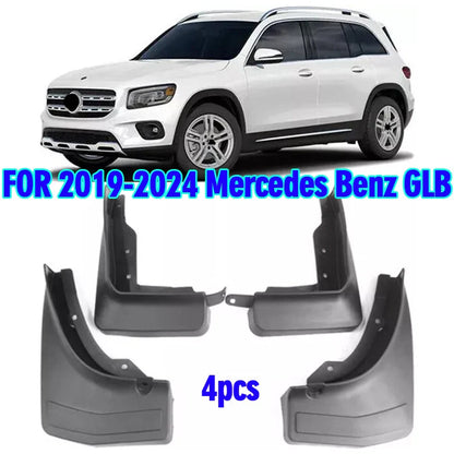 4 x Front & Rear Splash Guards Mud Flaps for Mercedes Benz GLB (2019–2024)