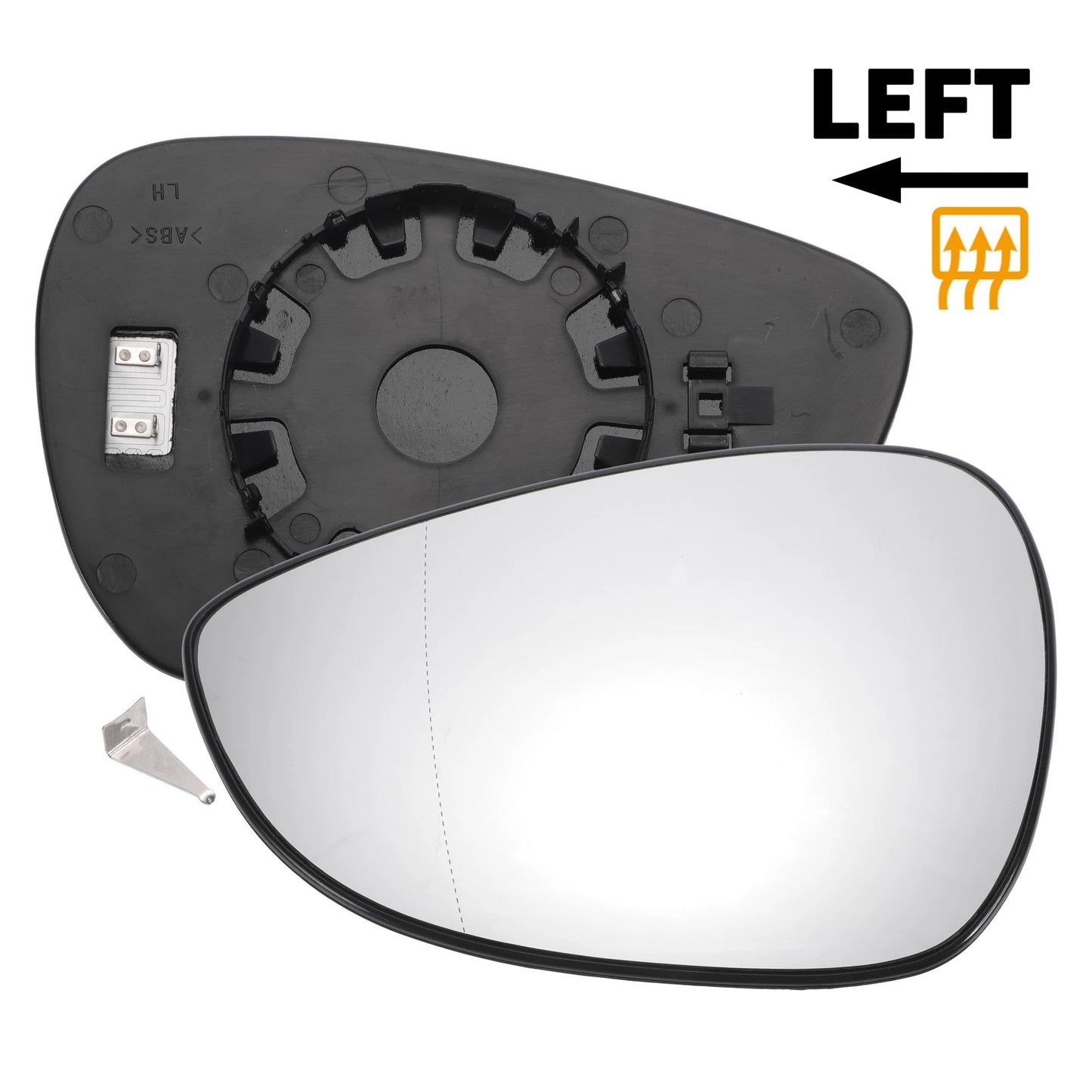 Left Side Heated White Mirror Glass for Ford B Max Fiesta (2012–2019)
