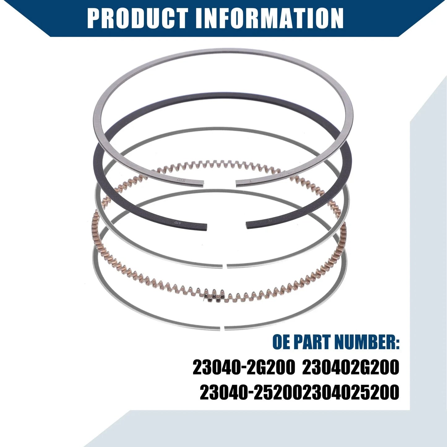 Piston Ring Set for Hyundai Tucson 2.4L L4 (2010-2013) Durable 2 x Items