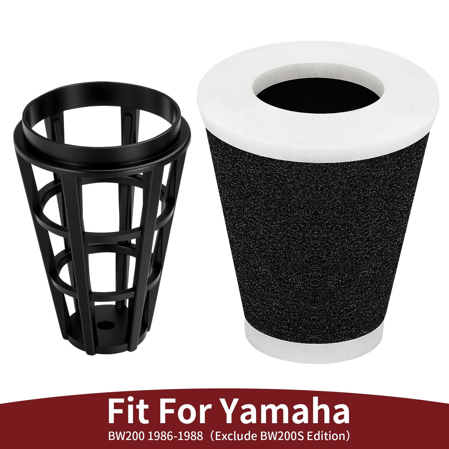 Air Filter for Yamaha BW200 Big Wheel (1986–1988) with Holder Cage