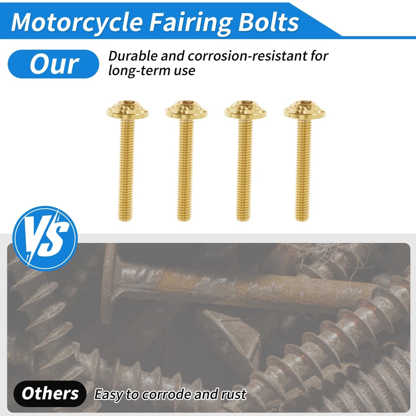 Windshield Bolts for Harley Road Glide (2015–2024) Titanium Alloy Gold Tone