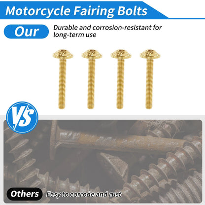 Windshield Bolts for Harley Road Glide (2015–2024) Titanium Alloy Gold Tone