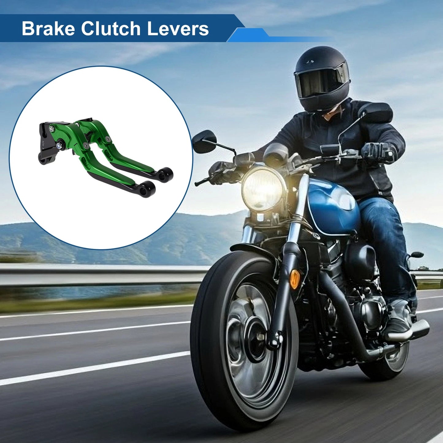 Short Long Brake Clutch Lever for Kawasaki ZZR600 (2005–2009) Green Black