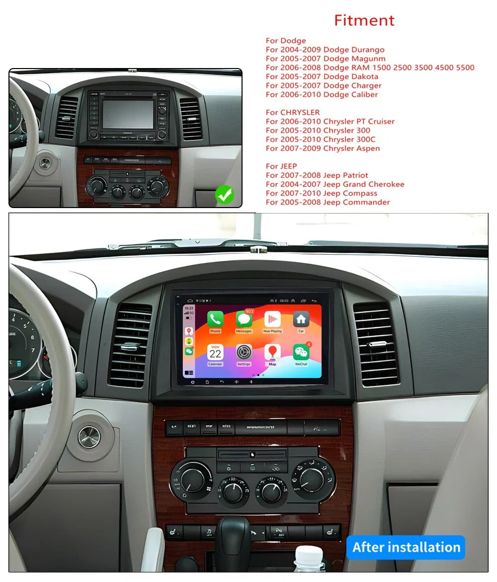 8'' Car Stereo GPS Navigation for Dodge Charger, Jeep Commander (2005-2007)