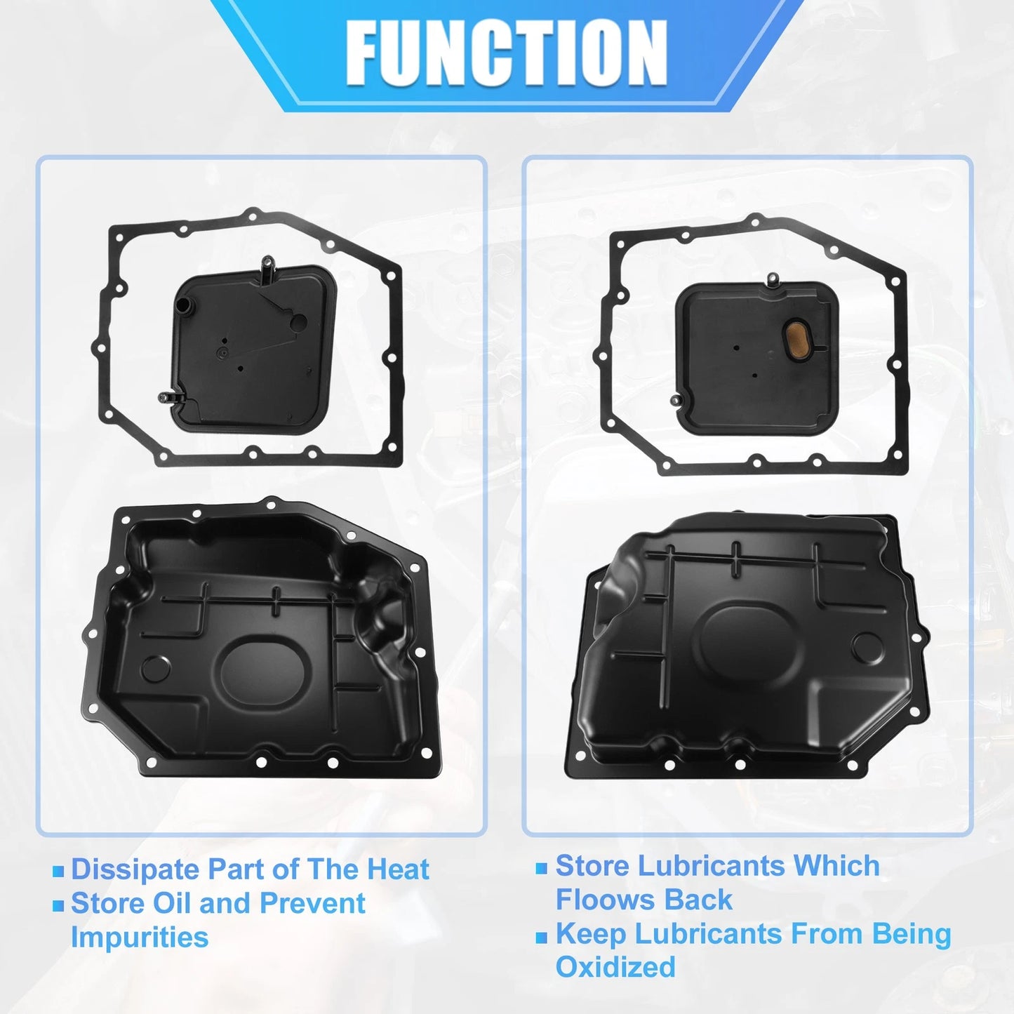Set of 1 Transmission Oil Pan with Filter & Gasket No.68059549AA for Chrysler