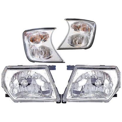 Set of 2 Glass Headlights & Indicators for Nissan Patrol GU (2001–2004)