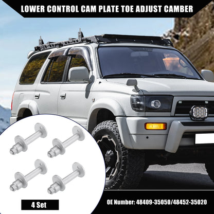 Set of 4 Lower Control Cam Plate Toe Adjust Bolts for Toyota 4Runner (1995–2004)