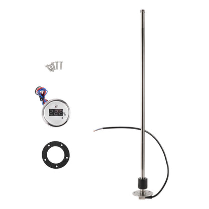 Fuel Sending Unit and Gauge Kit 0-190 Ohm 25" for Boat Car Truck