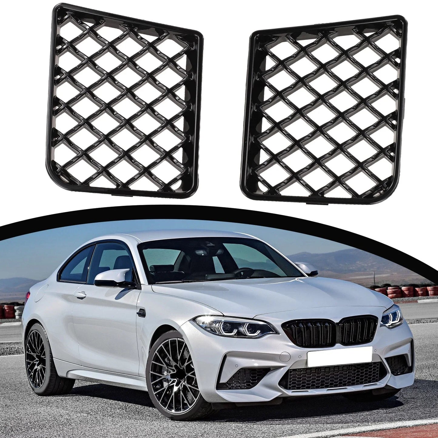 2 x Front Lower Bumper Mesh Grill Guard for BMW G87 M2 (2023–2025)