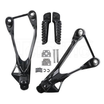 Black Rear Passenger Footpegs for Kawasaki Ninja ZX6R (2005-2008)