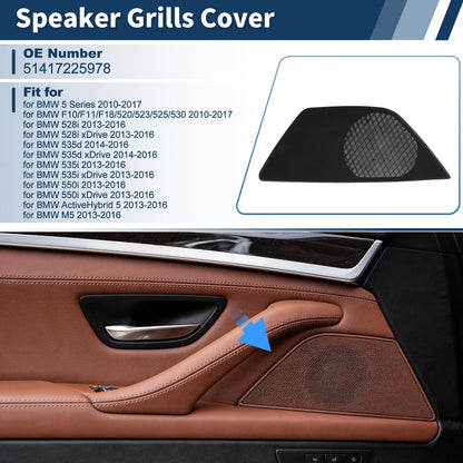 Speaker Grills Cover for BMW 5 Series (2010–2017) Right Door Plastic Black