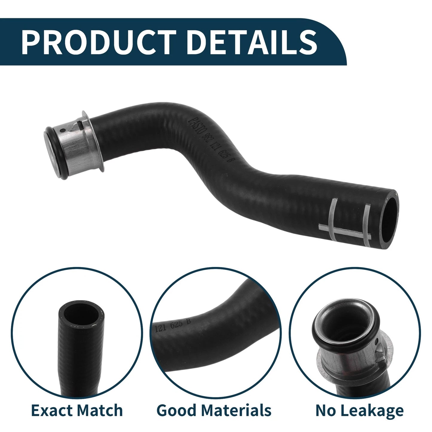 Radiator Hose for Porsche Boxster (2017–2019) No. 982121625B Rubber