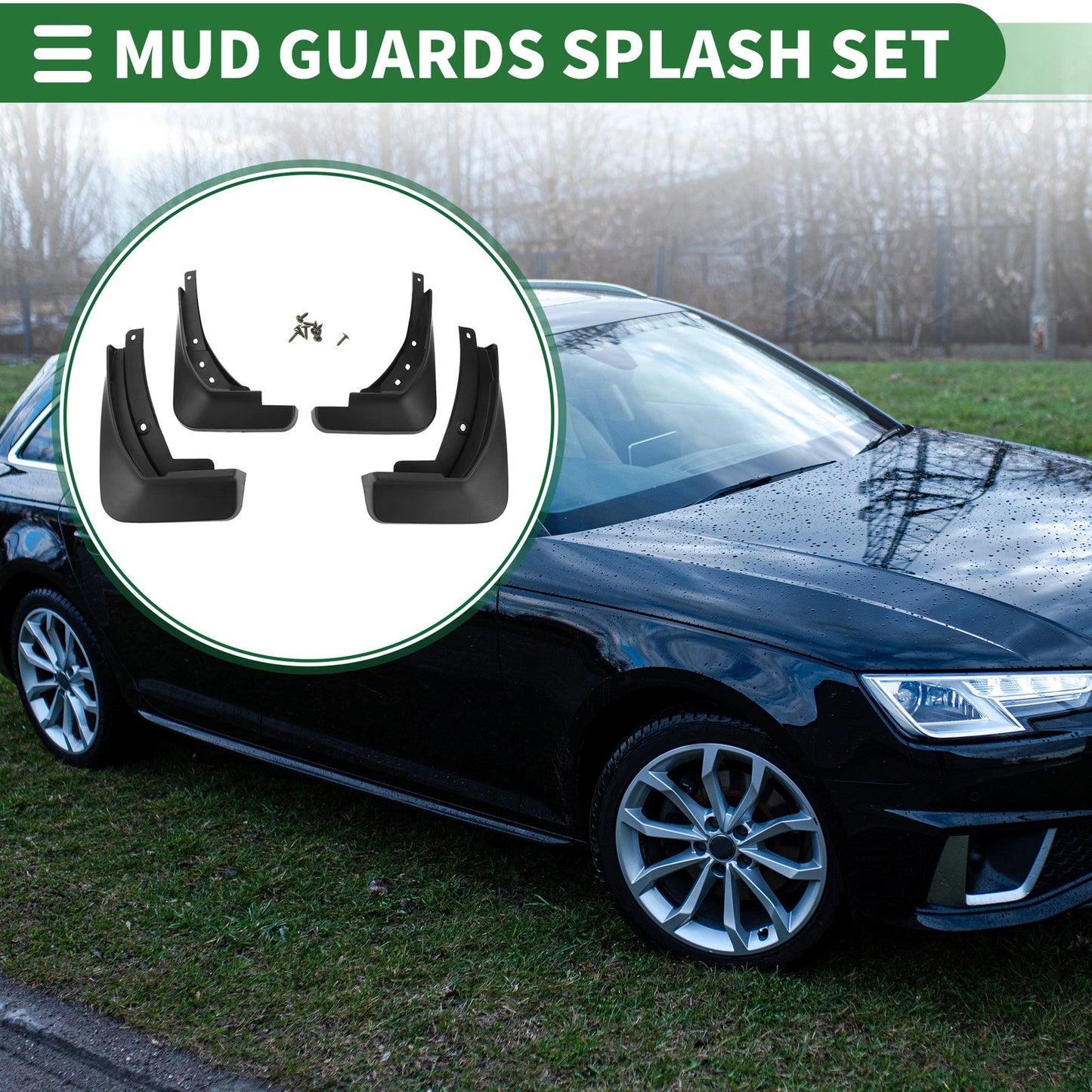 Set of 4 Mud Flaps Splash Guards for Audi A4 (Sedan) (2020–2021)