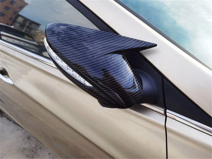 2 x Carbon Fiber OX Horn Side View Mirror Trim for Hyundai Sonata (2011–2014)