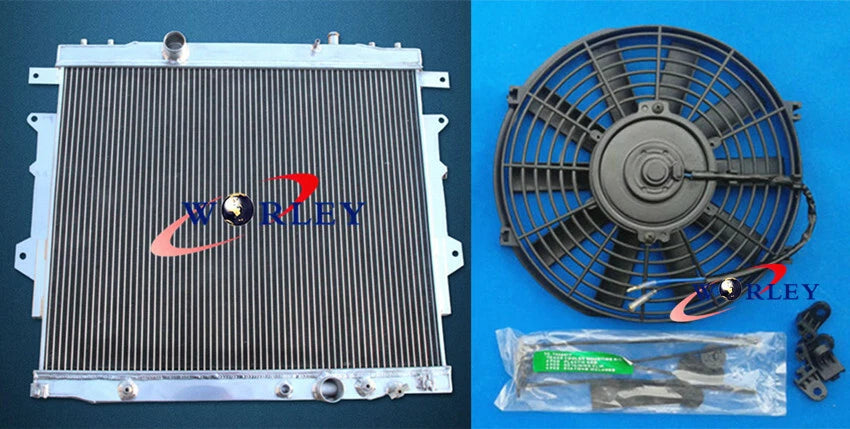 2X Core Aluminum Radiator with Fan for Hilux KUN16R KUN26R (2005–Present)