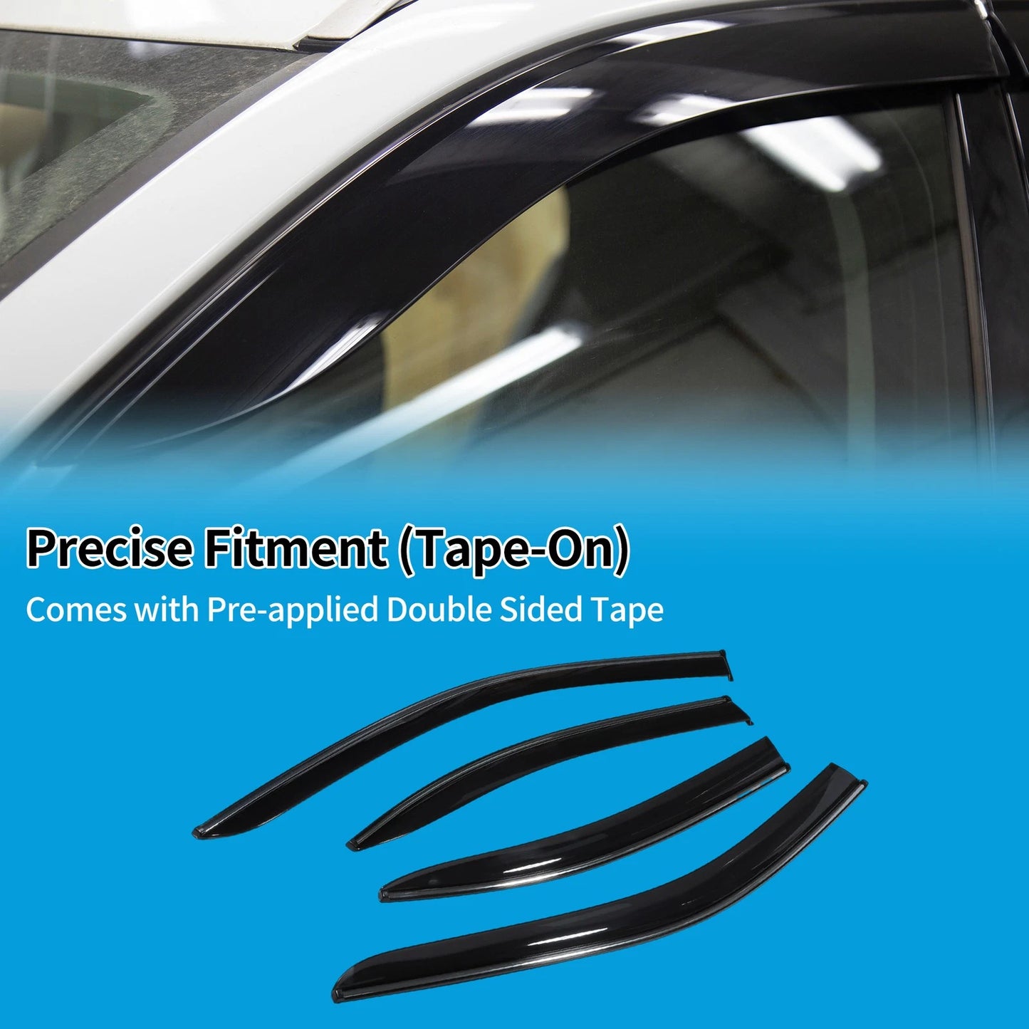 Set of 4 Window Deflectors for Skoda Superb MK3 (2015–2023) Black