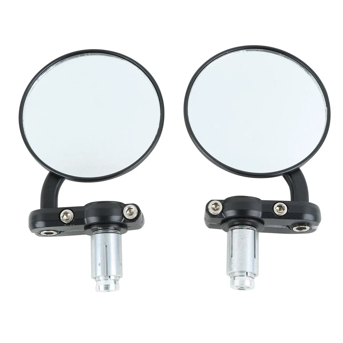 7/8" Motorcycle Rear View Black Handle Bar End Mirrors