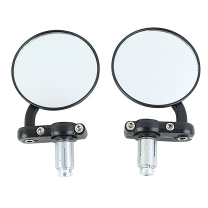 7/8" Motorcycle Rear View Black Handle Bar End Mirrors