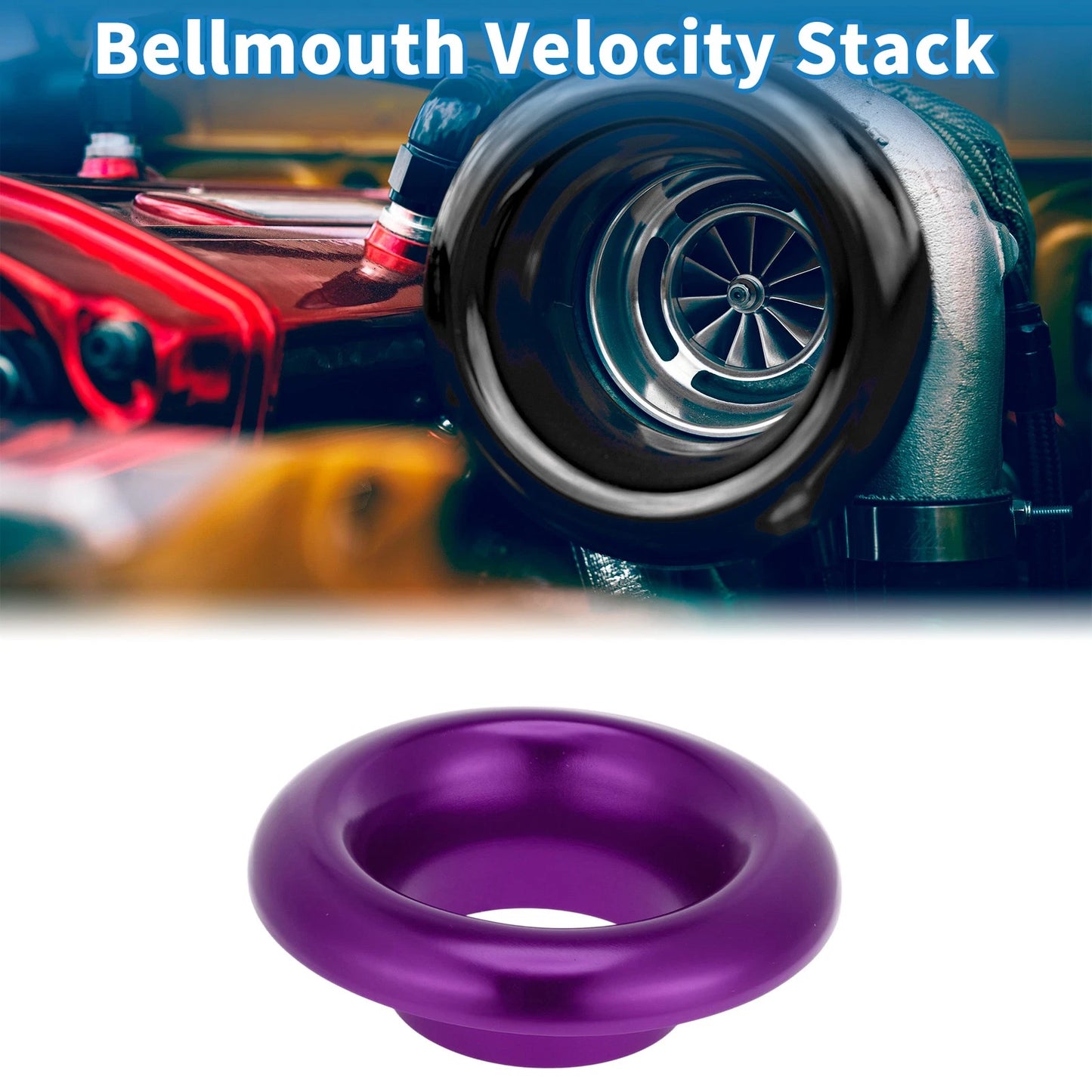 Velocity Stack Bellmouth for Turbo Engine Air Intake (3.46" ID, 6.50" OD)